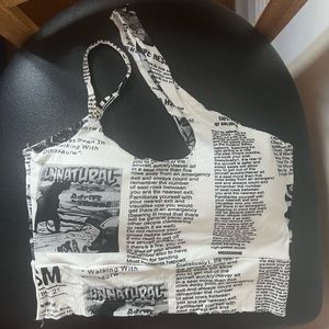 One-shoulder All Over Print Crop Top